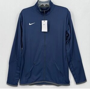 Nike Men's Medium Dri-FIT Full Zip Track Jacket Navy Blue Athletic Lightweight
